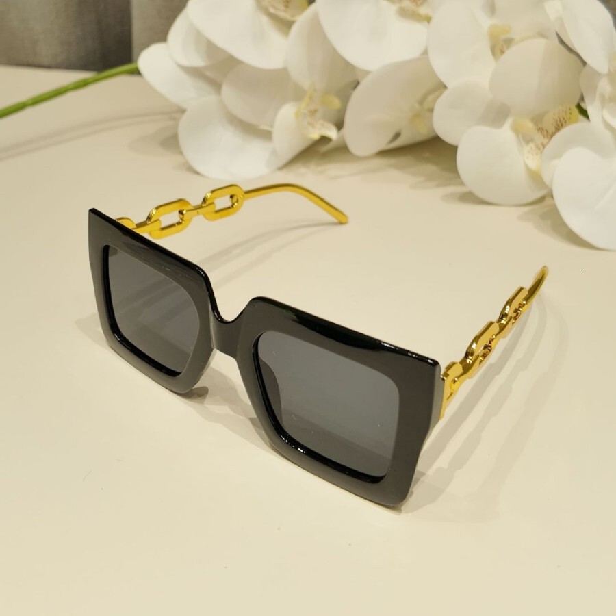 New Street Style White and Slimming Unisex Large Square Frame Double Bridge Fashion Trendy Sunglasses