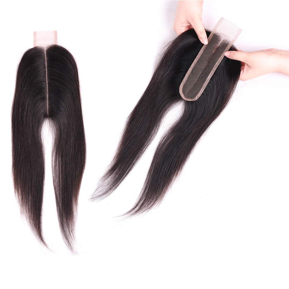 Brazilian Virgin Hair Straight 2x6 Lace Closure Natural Color Pre-plucked With Baby Hair Can be Dyed