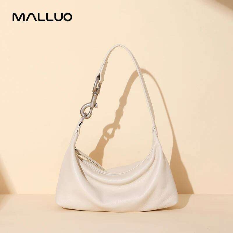 Women's Real Cow Leather Shoulder Bags Ladies Fashion Designer Handbags Female Retro Underarm Cowhide Crossbody Bag New