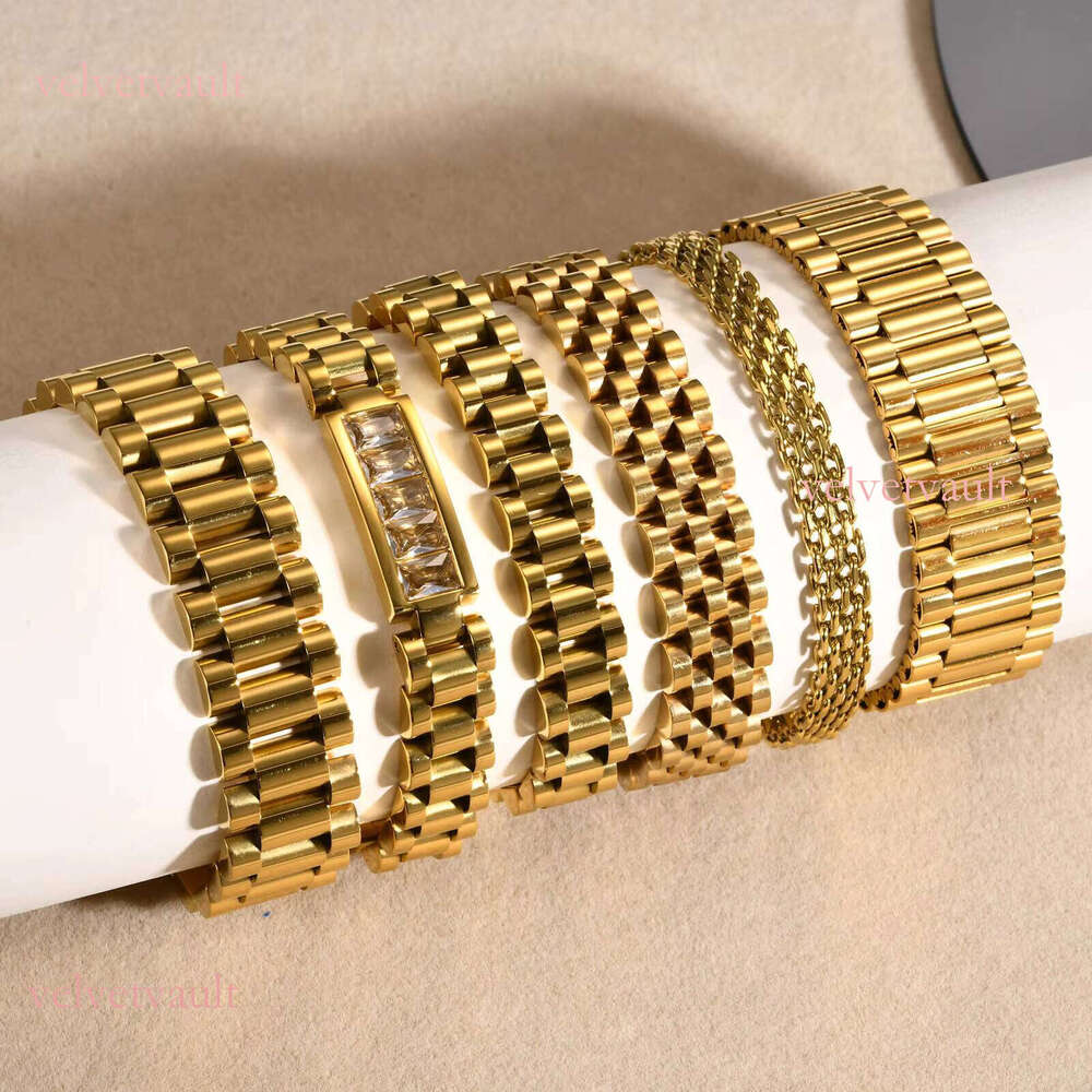 fashion Multi-style Non-shine Gold Plated Stainless Steel Watch Band Strap