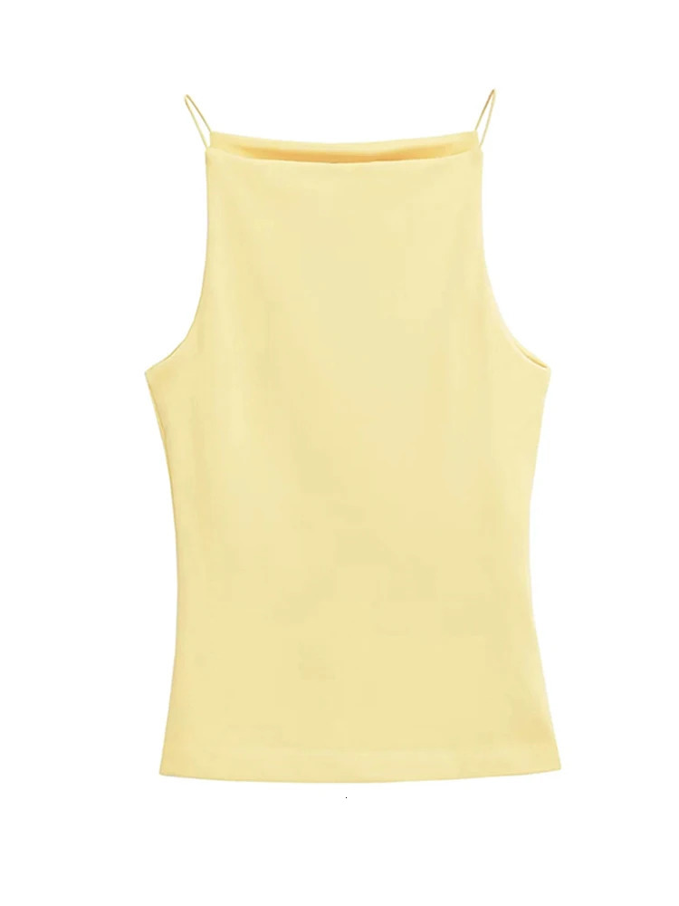 Womens Solid Color Halter Tank Top Sleeveless Vest Thin Straps Camisole Summer Casual Fashion Wear 250527