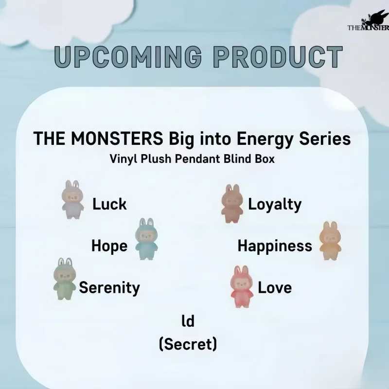 New Genuine Labubu V3 The Monster Big Into Energy Series Vinyl Pendant Blind Box Kawaii Figure Face Doll Keychain Birthday Gift Z250607