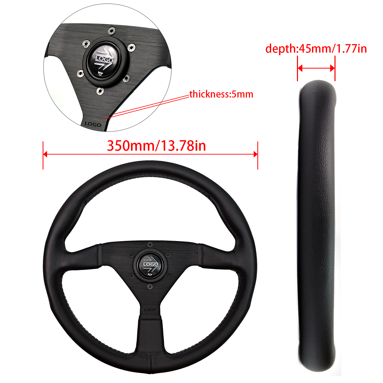 High Quality 350mm Microfiber JDM Steering Wheel Customize Your Driving Experience