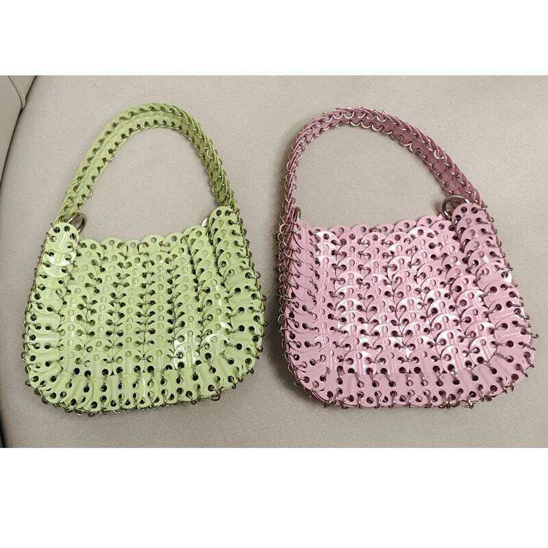 Fashion Sier Metal Sequins Women Shoulder Bags Designer Metallic Chains Crossbody Bag Evening Party Small Purses 2023