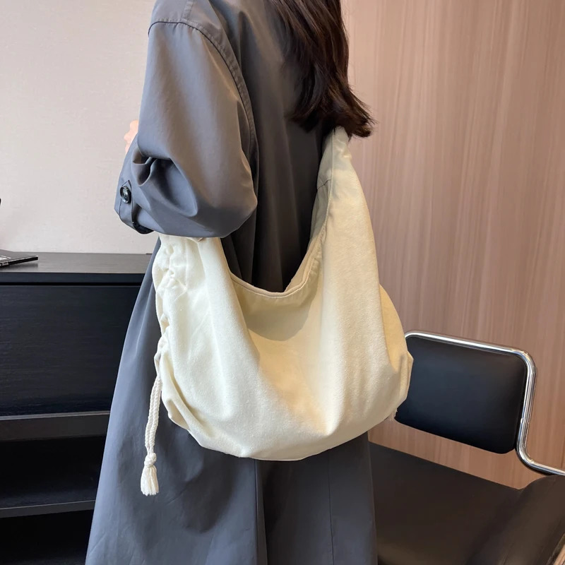 Large Capacity Canvas Shoulder Bag For Women College Student Book Bag Fashion Travel Shopping Crossbody Bag School Messenger Bag 250606