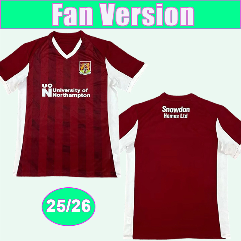 25 26 Northampton Town Mens Soccer Jerseys GUTHRIE McGOWAN CHOUCHANE Home Football Shirts