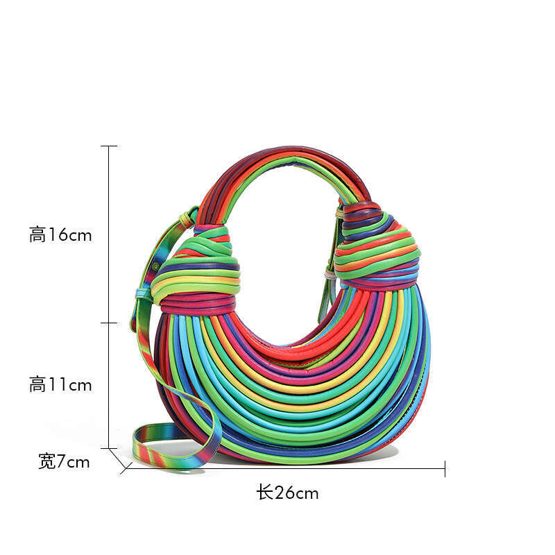 New High-Quality Handwoven Women's with Unique Creative Knotting, Ramen Dumpling Cloud Portable Crossbody Bag Handbag