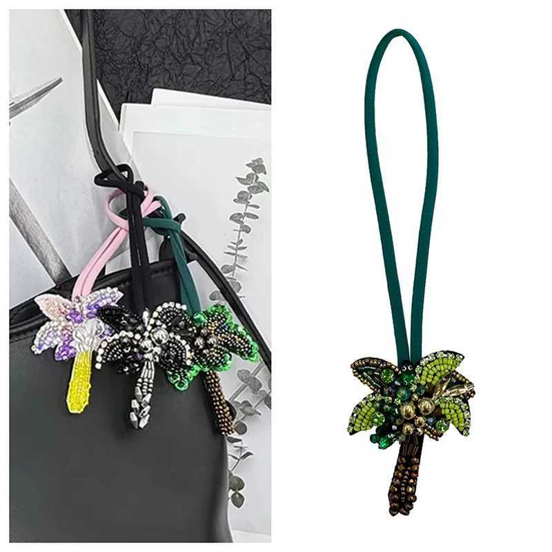 Popular Handmade Sequin Charm Rhinestone Beading Coconut Tree Hanging Rope 3D Crystal Patch Bag Clothing DIY Applique Pendant XJ250607