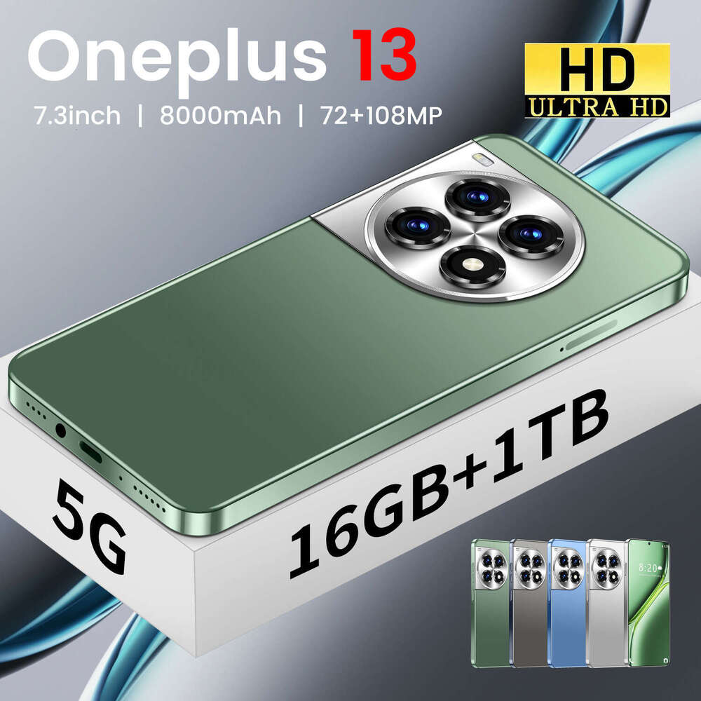 2025 Smart 7.3inch OnePlus 13 16+1T Android Phone 72MP+108MP Camera Mobile Fingerprint new arrival Face ID GPS