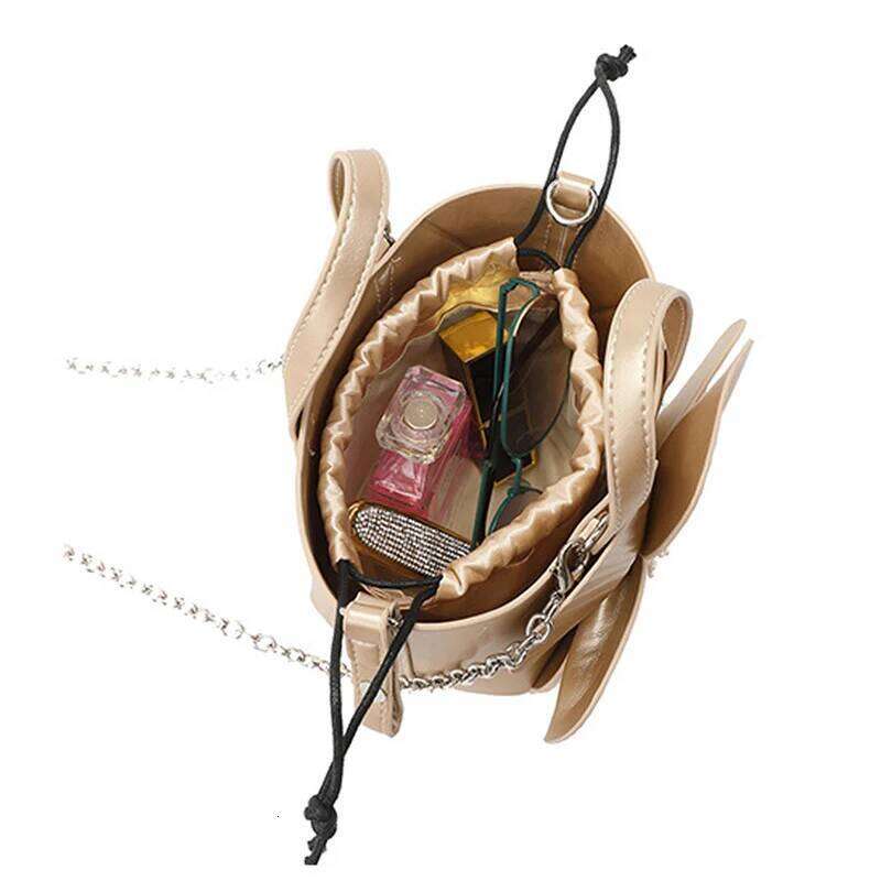 Petal Evening Ladies Flower Bucket Handbag Fashion Trend Chain Shoulder Crossbody Bag Xa10hh