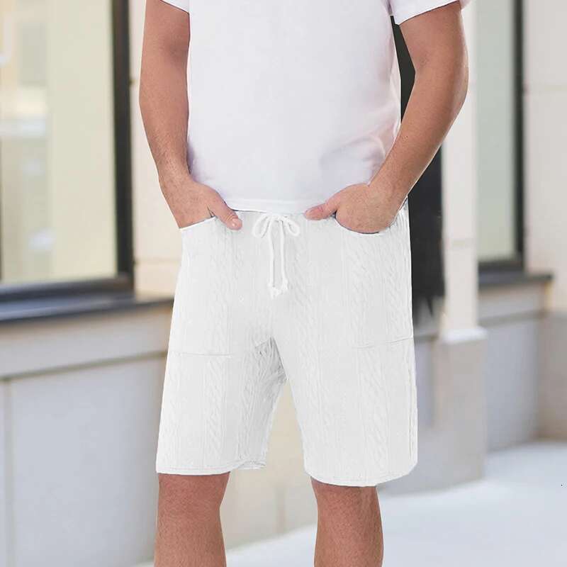 Mens Lightweight Cargo Shorts with Multiple Pockets and Adjustable Drawstring Waistband for Outdoor Activities