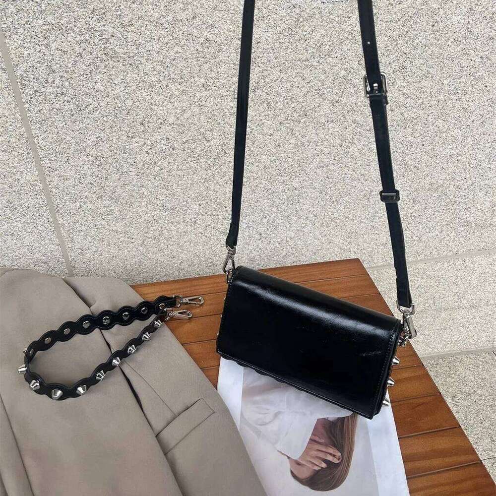 Rivet Shoulder Punk Studded Crossbody Bags For Women 2025 PU Leather Underarm Bag Cover Handbags NEW Flap Purse
