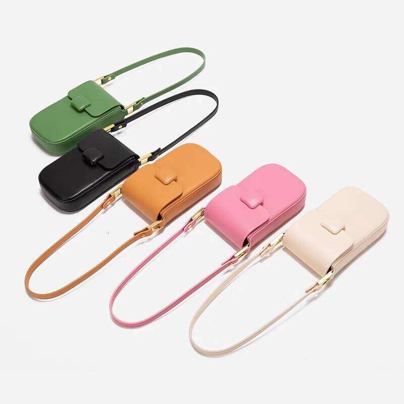 Genuine Leather Cross Body Brand Fashion Buckle Shoulder Bag Large Capacity Cowhide Customized Mini Phone Purse