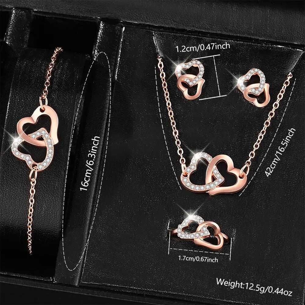 6PCS Womens Set Fashion Trend Instagram Style Womens Quartz Necklace Earrings Jewelry Set Holiday Gift Z250607