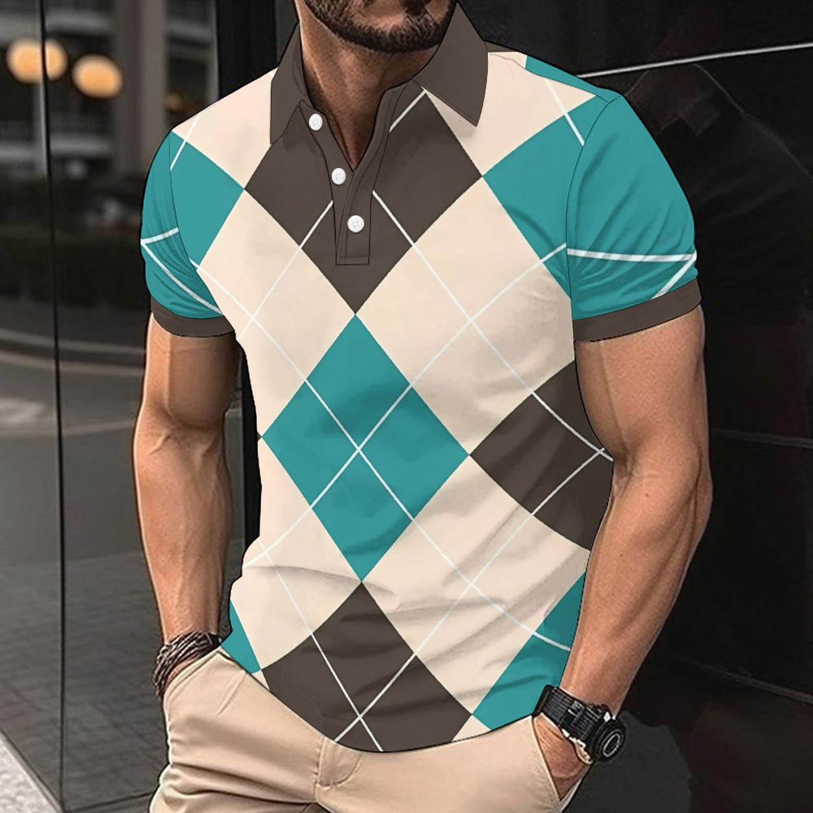 Men's T-Shirt Men's Street Fashion Summer Daily Shirt Hawaiian Whale Shark Cartoon Print Casual Loose Short Sleeve Beach TopEU Sizes: S - 3X