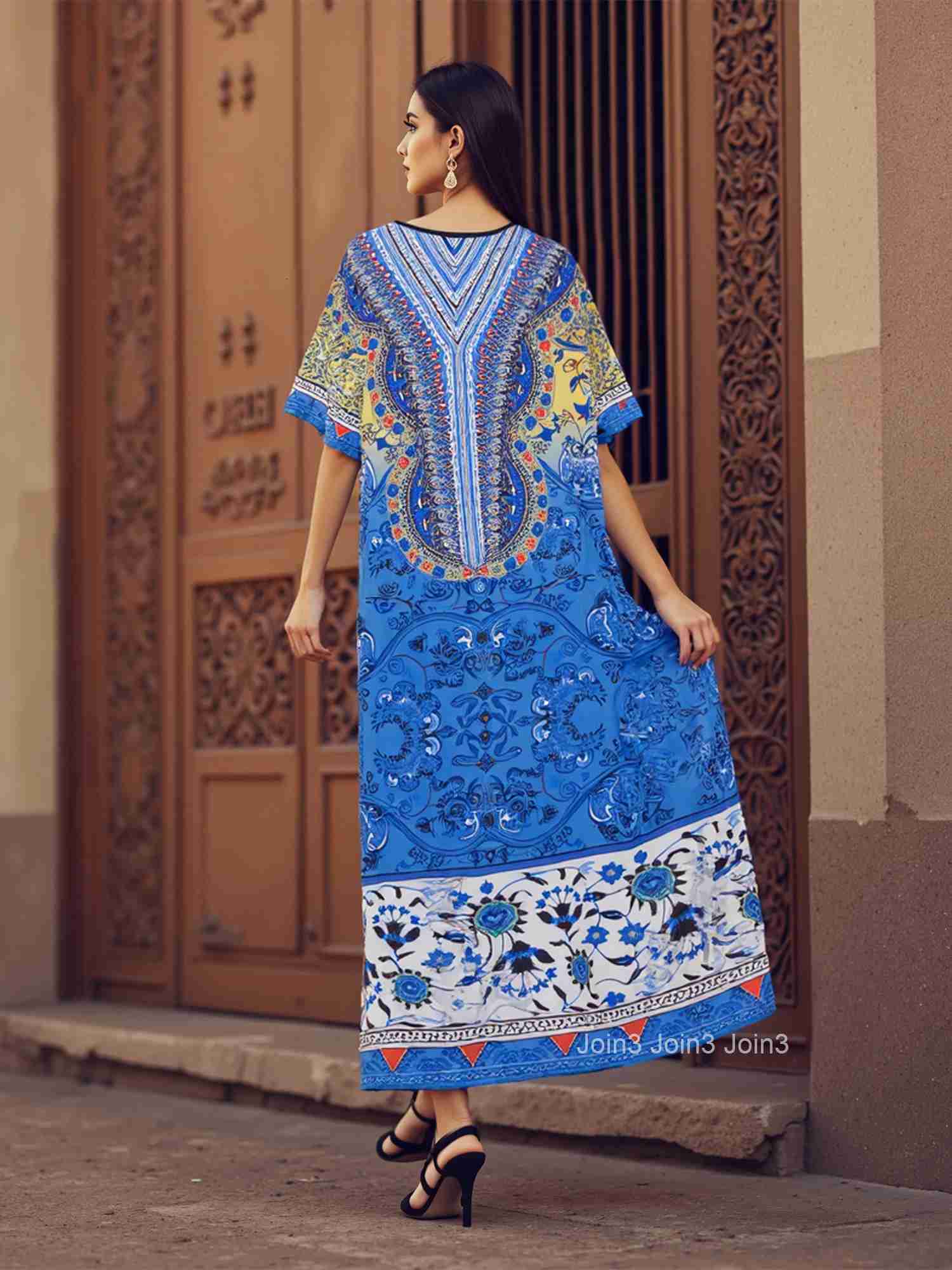 Bohemian Floral Print Maxi Dress with Tassel Tie Waist and Ruffle Hem for Womens Summer Vacation Beach Cover Up