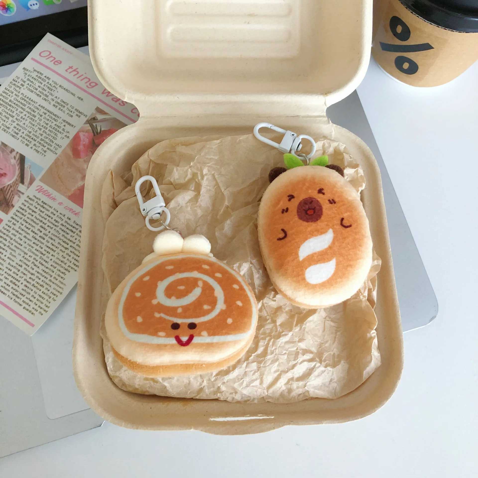 Kawaii Pendant Sweater Style Chain Cute Hamburger Bread Keychain Plush Doll Bag Pendant Girl Doll Key Chain Pendant Funny Pendant XJ250607