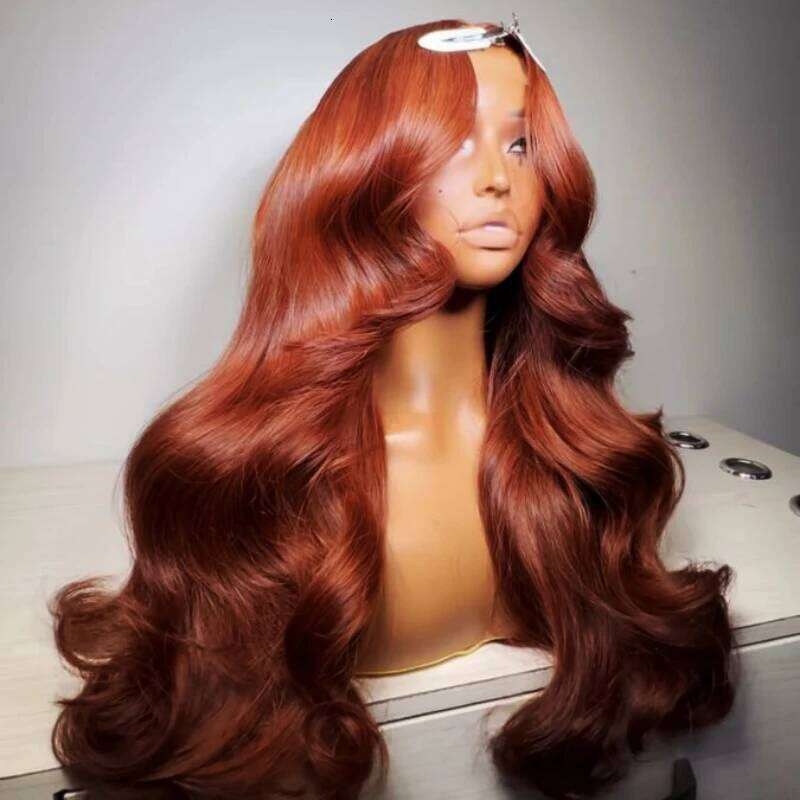 NAMM Reddish Brown 13x6 Lace Frontal Brazilian Colored 13x4 Body Wave Human Hair Wigs Hd Transparent 4x4 5x5 Closure Wig 40 Inch