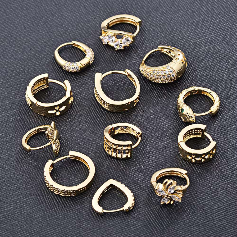 Fashion Designs 18k Gold Plated Earring Jewelry Gold Stud Women Geometric Non Tarnish Waterproof Jewelry Earring