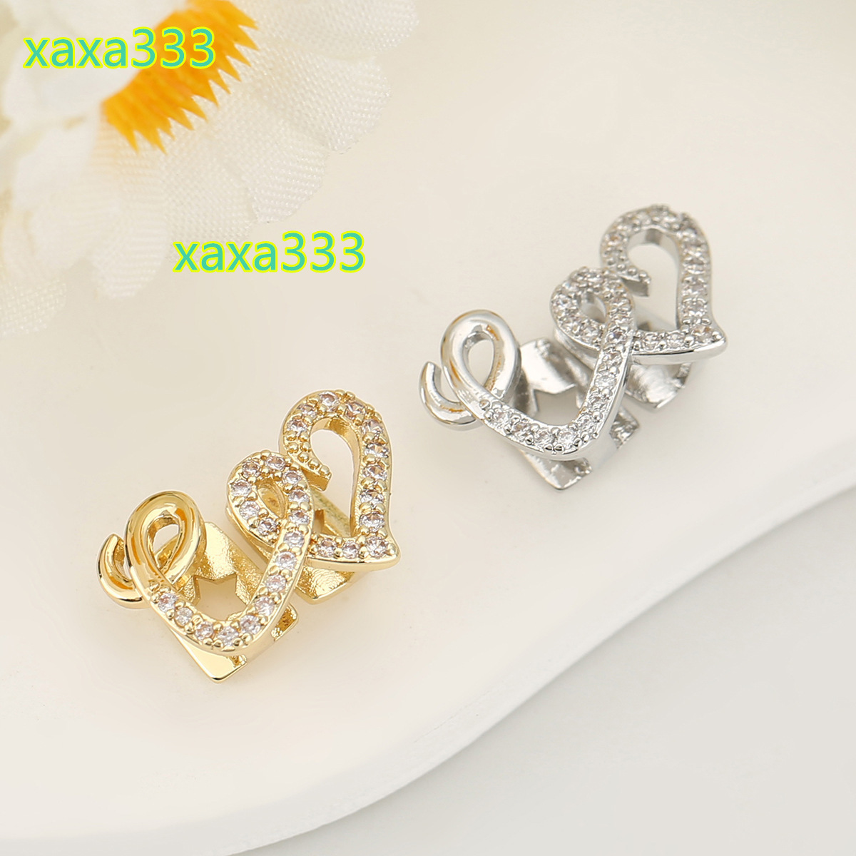 Double Love 925 Silver Diamond Hip Hop Dental Grill; Includes Tooth Glue; Hip Hop Body Jewelry 925 Silver Dental Jewel