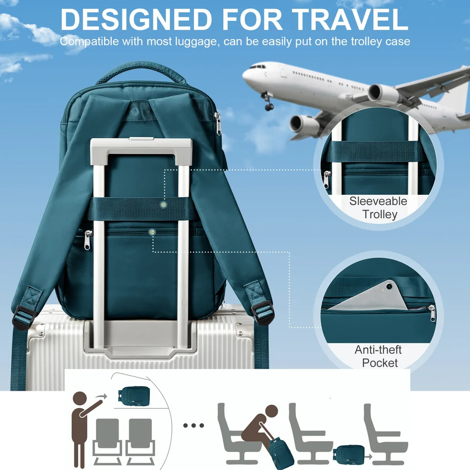 Mens Cabin Backpack Flight Laptop Bag Travel Backpacks for Women Large Capacity Ryanair 40x20x25 CarryOns europe Luggage Bags 250605