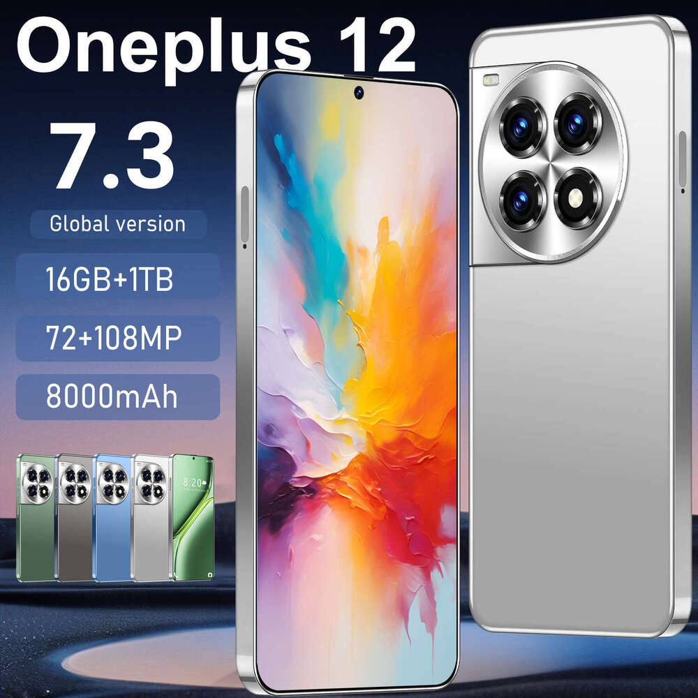 Hot-selling OnePlus 12 16+1T smartphone Android Phone 7.3HD+ Display 72MP+108MP Camera Mobile Fingerprint Face ID GPS