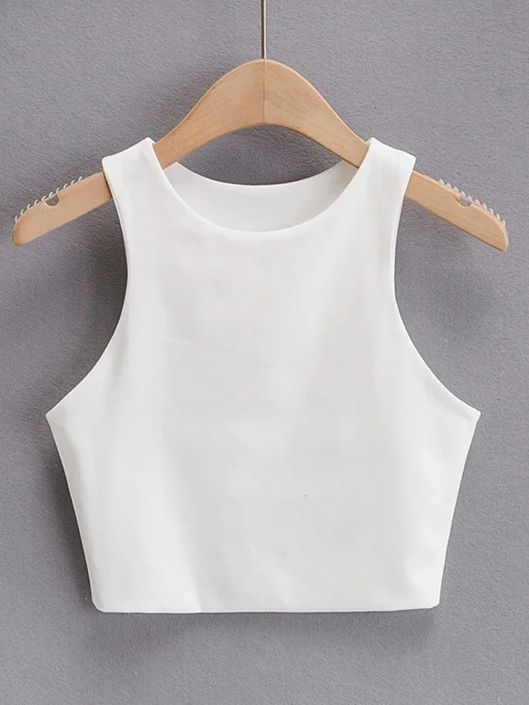 2023 Summer Fashion Women Sexy Slim Tops Oneck Sleeveless Double Nylon Ladies Good Quality Tank 6 Colors 250527