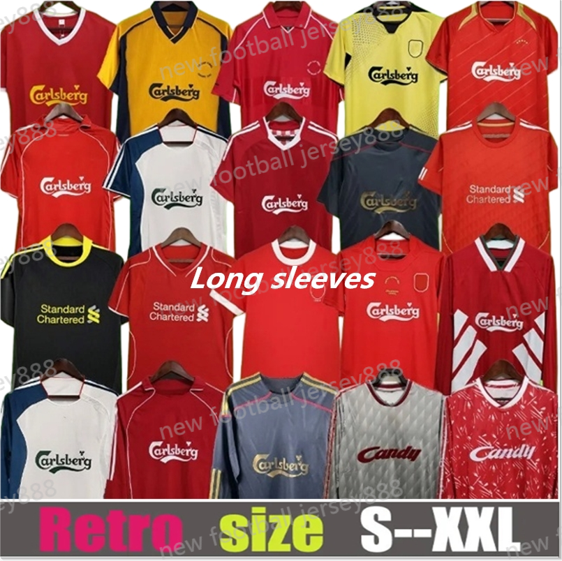 Liverpool fc retro jerseys football team Dalglish GERRARD fowleraway training shirt Retro Kit 96 97 98 99 20 88 89 collection T-Shirt S 4XL