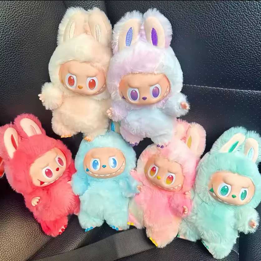 For Labubu Blind Box Anime Character Kawaii Seat Series PVC Pendant Doll Model Monster Keychain Replica Toy Birthday Gift XJ250607