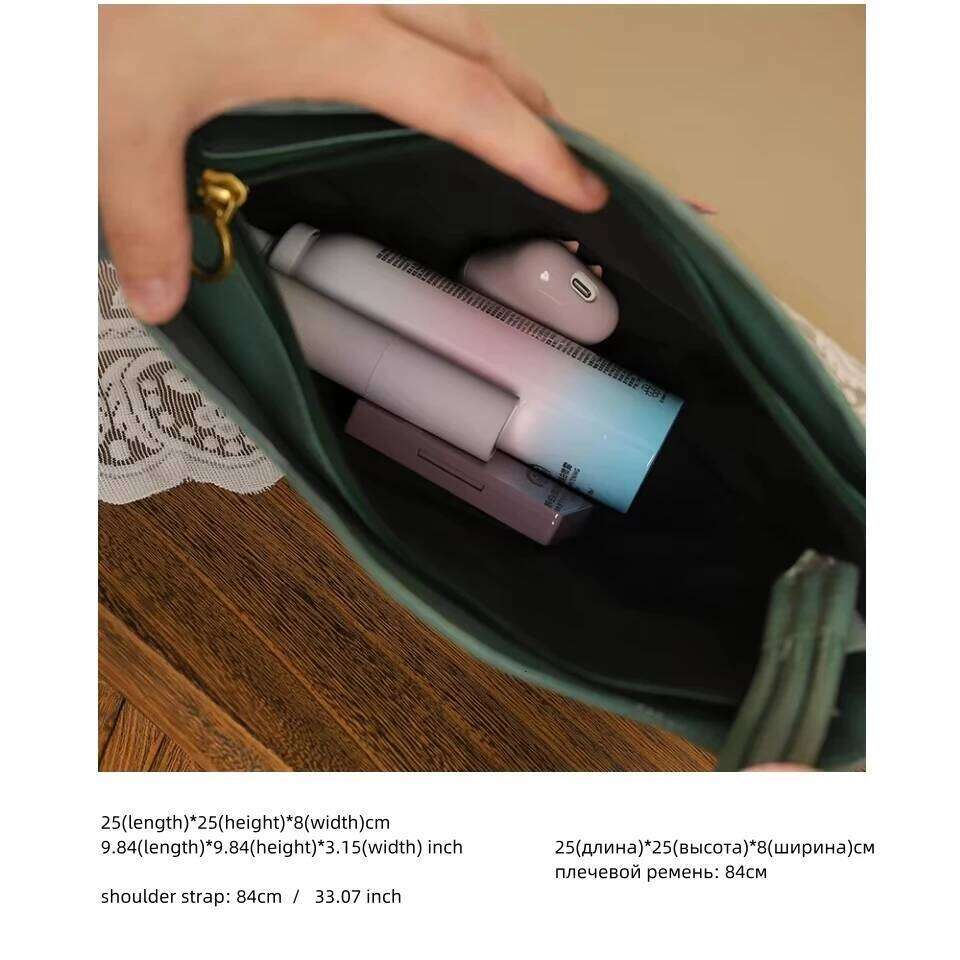 Women Cottagecore Floral Embroidery Stylish Green Shoulder Bag 2025 Female Chinese Vintage Retro Chic Designer Haruku Handbag