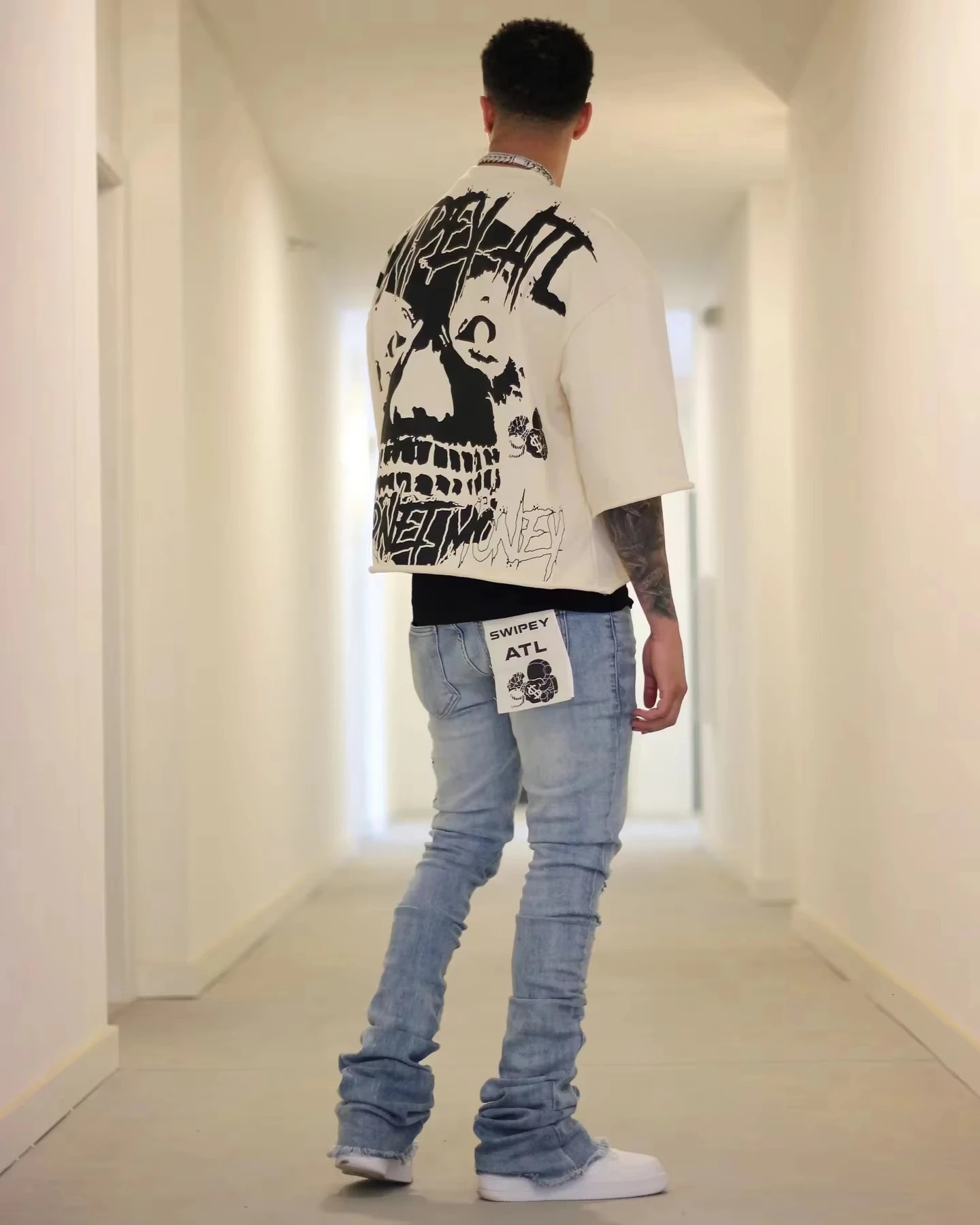 25 Summer Y2K Retro Gothic Skull Graphic Print T-shirt Mens Oversized Casual Cotton Short-sleeved T-shirt Street Top 250606