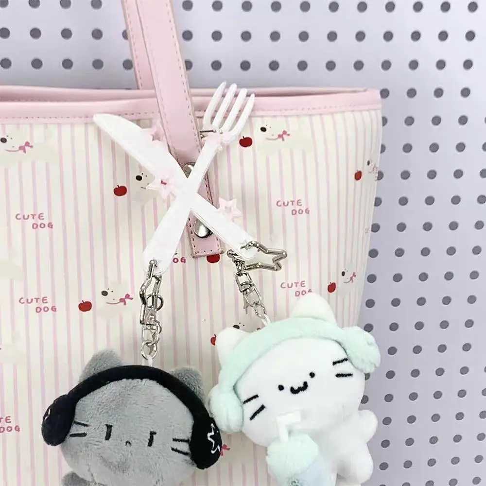 HOT Cartoon Cute Dolphin Cat Acrylic Charm Carabiner Korean Style Musical Notes Keychain Backpack Hanging Decoration Accessories XJ250607