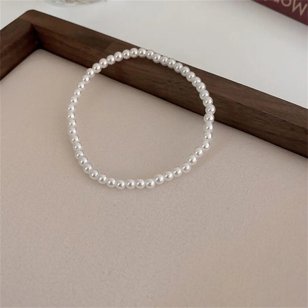Simple Retro Pearls Bracelet For Women Stretch Acrylic Bead Men Bracelet Fashion Party Jewelry Pearl Wristband Gift 250528