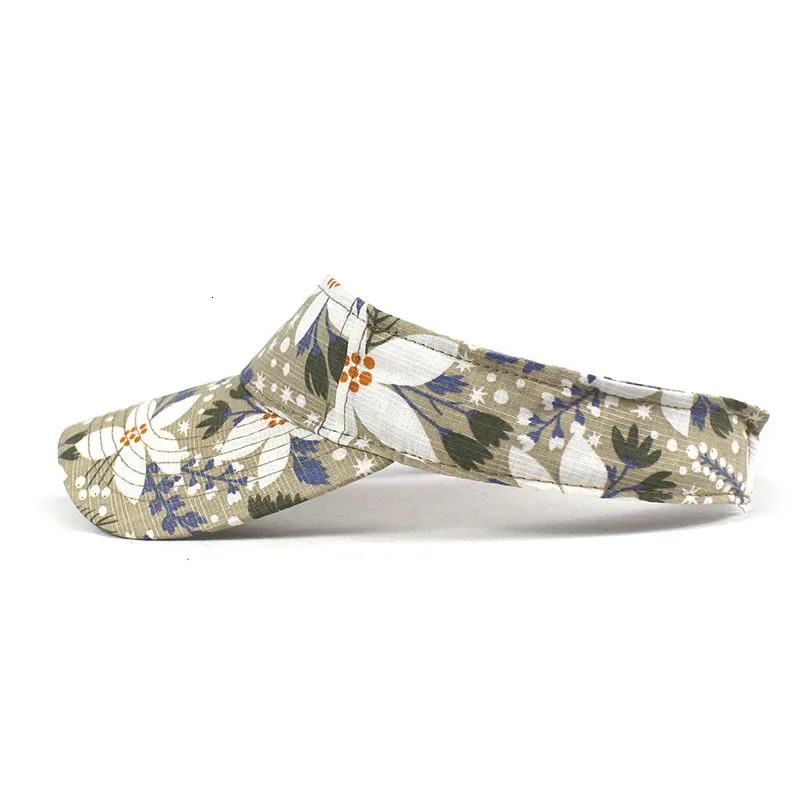 Floral Print Summer Visor Hats Spring Summer Womens Outdoor Sun Protection Empty Top Visors For Girl 250603