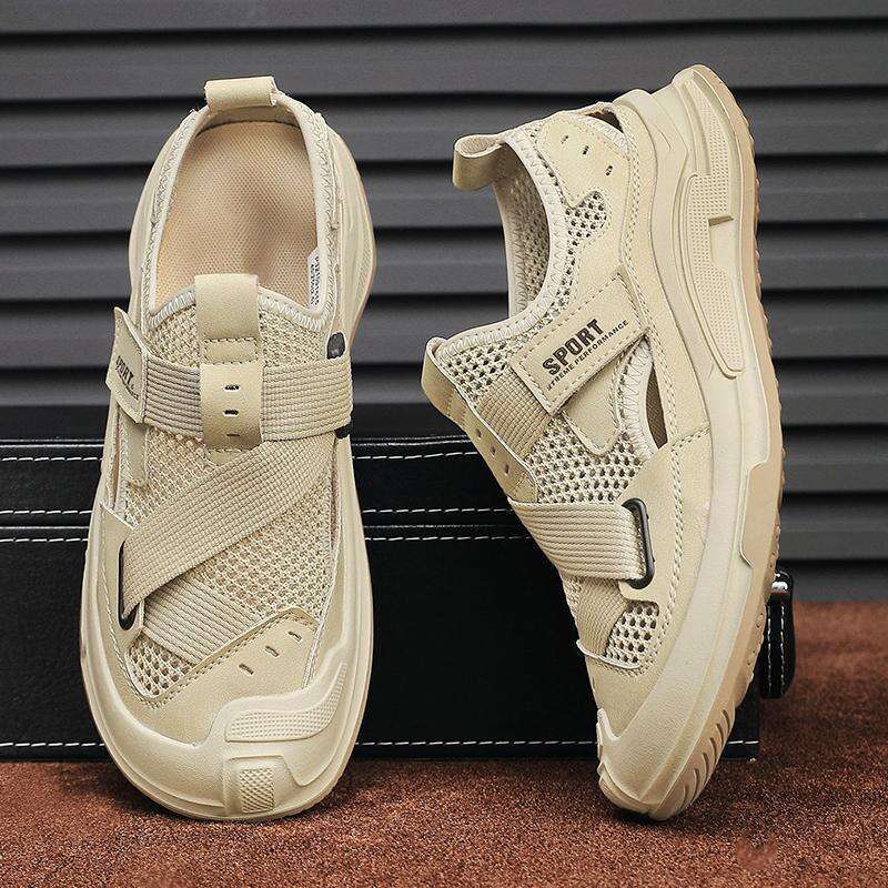 Summer New Breathable Hollow Mesh Non-Slip Wear-Resistant Lightweight Men's Sandals Outdoor Beach Shoes