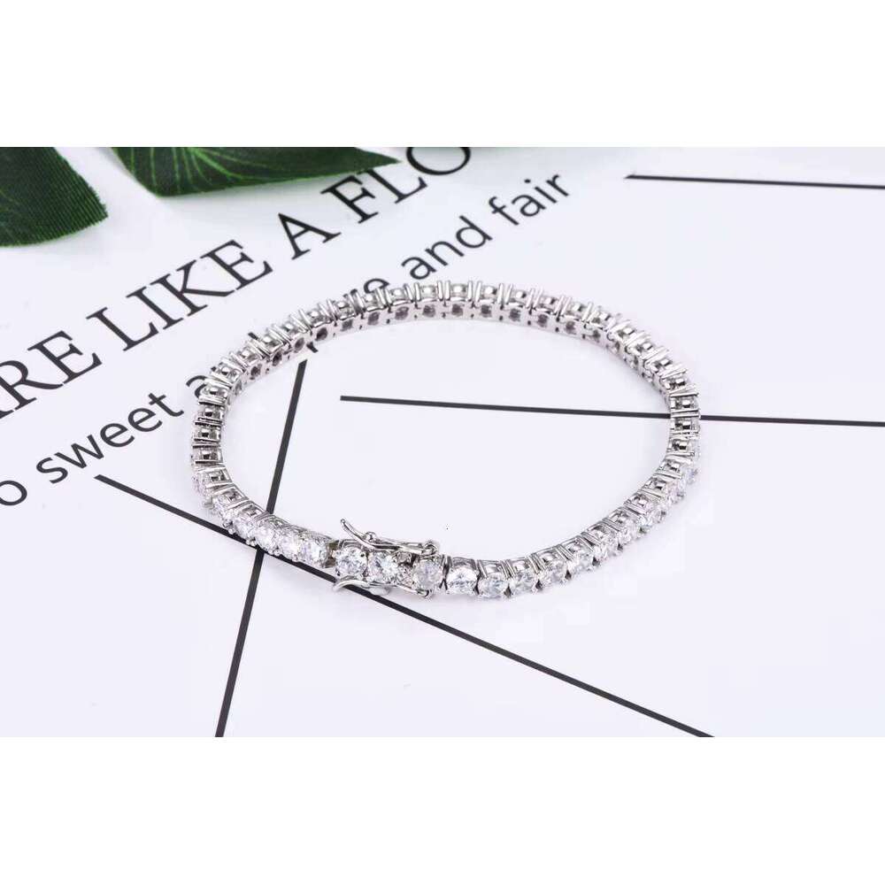 Jewelry Zircon Plated Sier Chain Trend Tennis Bracelet