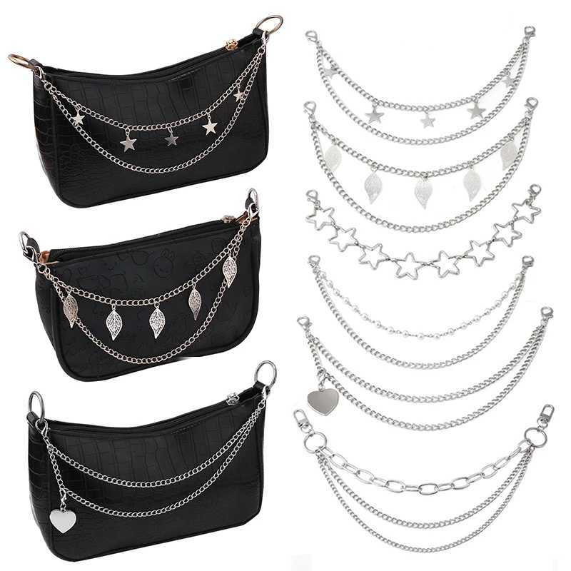 Y2k Metal Pearl Chain Strap For Bags Multi-layer Bag Chain For Handbag DIY Handles Star Pendant Shoulder Bag Chain Accessories XJ250607