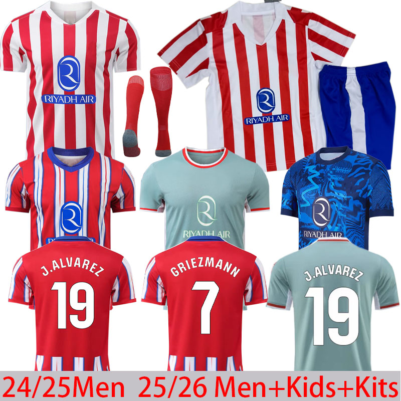 24 25 26 Sorloth soccer jerseys M.LLORENTE Joao Felix GRIEZMANN J.ALVAREZ 2025 Gallagher Le Normand Correa football shirt men kids uniforms AtlETicO MaDriDS jerseys