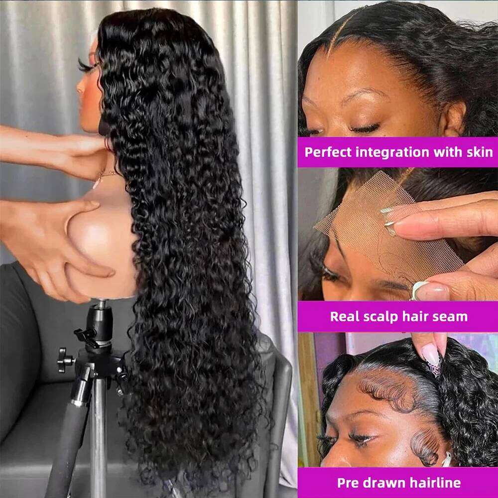 NAMM 250 Density Wigs 40 Inches Deep Wave 13x4 HD Lace Front on Clearance Sale Curly Human Hair Glueless Wig