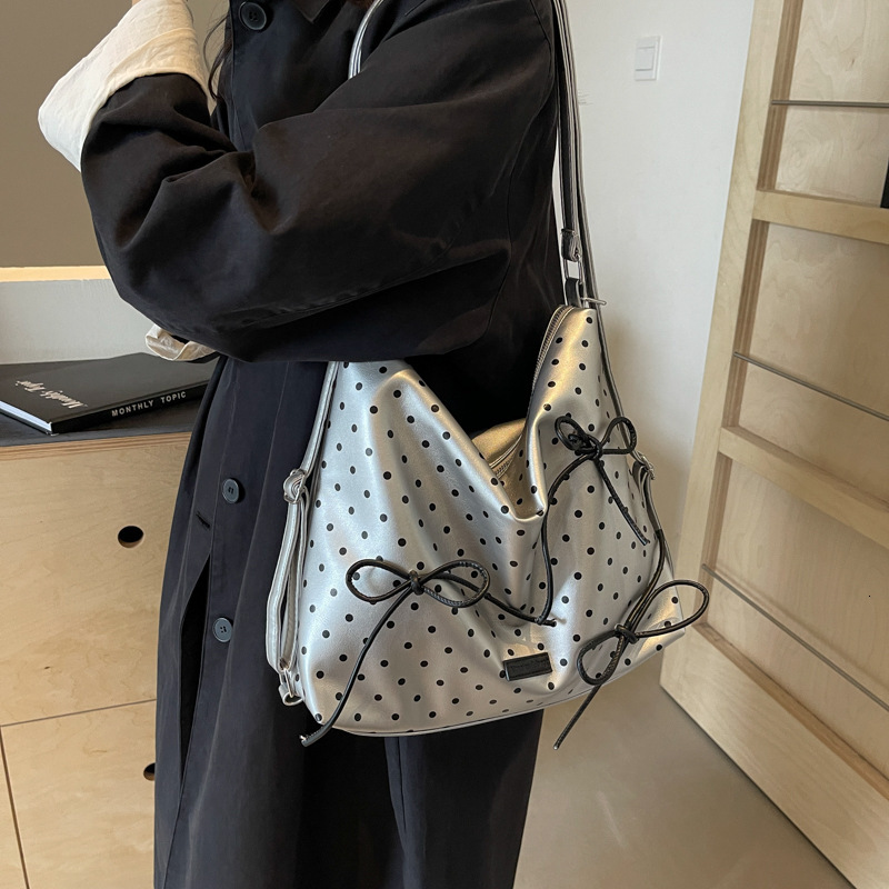 designer Korean Style Polka Dot Bowknot Backpack for Women 2025 New Fashion Trend Multi-use Convertible Shoulder Bag for Outings