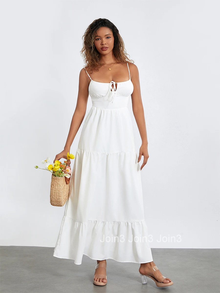 Womens Elegant Floral Print Maxi Dress with V-neckline and Adjustable Spaghetti Straps for Summer Beach Vacation