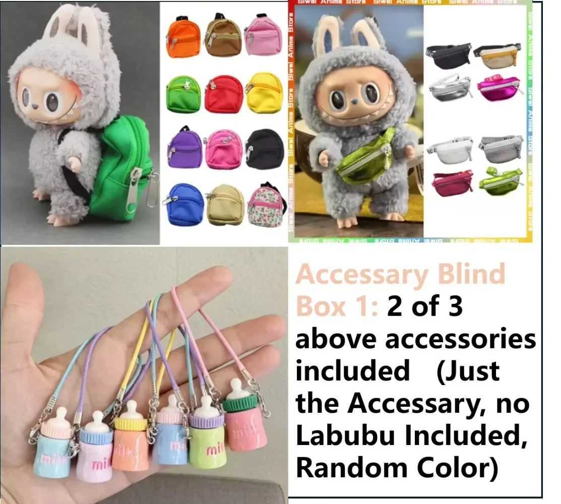 Labubu Monster Doll with Backpack Blind Box Heartbeat Macaron Mokoko Anime Character Guessing Bag Pendant Gift Replica Z250607