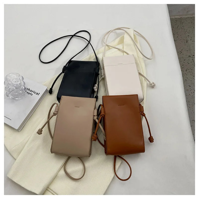 Fashion Versatile Crossbody Bag Ins Simple Soft Leather Shoulder Bag Women Light Zero Wallet Mobile Bag 250606