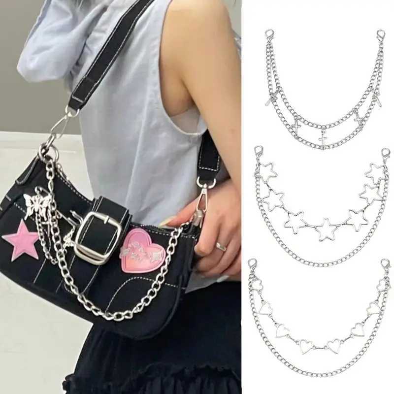 Y2k Metal Chain Strap for Bags Multi-layer Bag Chain Personality Bag Handle Pendant Fashion Delicate Metal Chain Ornaments XJ250607