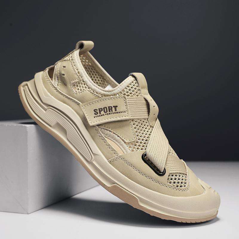 Summer New Breathable Hollow Mesh Non-Slip Wear-Resistant Lightweight Men's Sandals Outdoor Beach Shoes