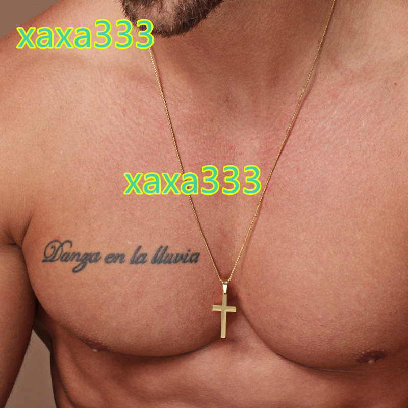 Wholesale Gold Plated Stainless Steel Cross Pendant Necklace for Men Fine Jewelry Gift