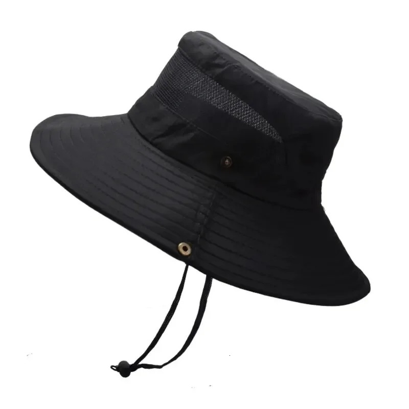 100% Polyester Summer Breathable Fisherman Hat Outdoor Mountaineering Hat Big Eaf Sunshade Hat Benni Hat 250606