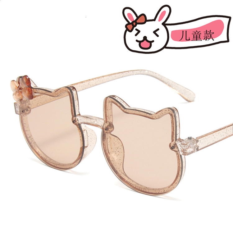 New Two-Ear Colorful Bowknot Shiny Children's Sunglasses Fashion Glasses for Boys and Girls