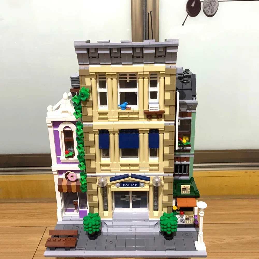 Expert Brick Bank Cafe Corner Model Moc Modular Houses Building Blocks Toys Pet Book Shop Town Hall Downtown Diner Z250607