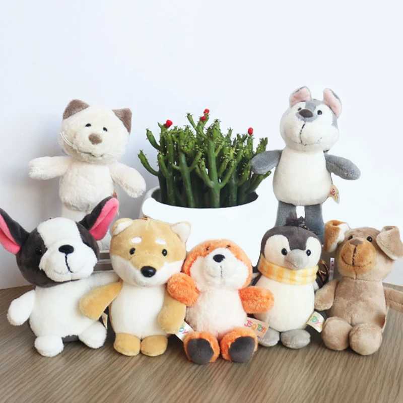Cute Cartoon Animal Plush Keychain 15Cm Turtle Elephant Tiger Lion Hippo Raccoon Bulldog Cat Penguin Monkey Plush Toy XJ250607